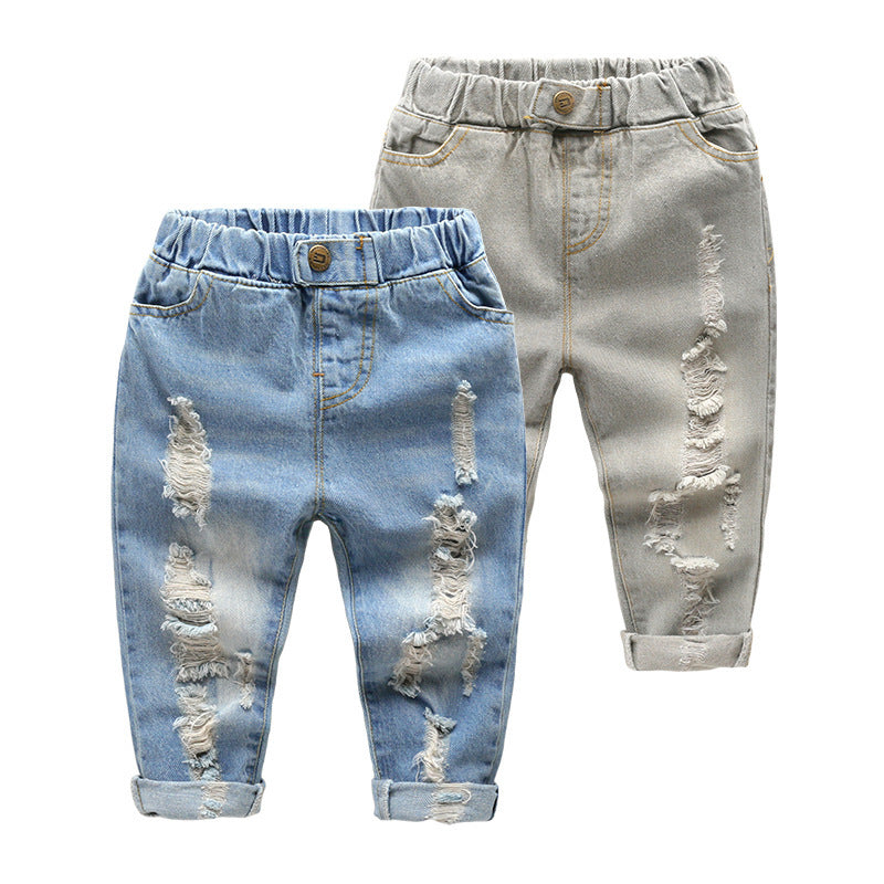 New Children's Pants Ripped Jeans Spring And Autumn