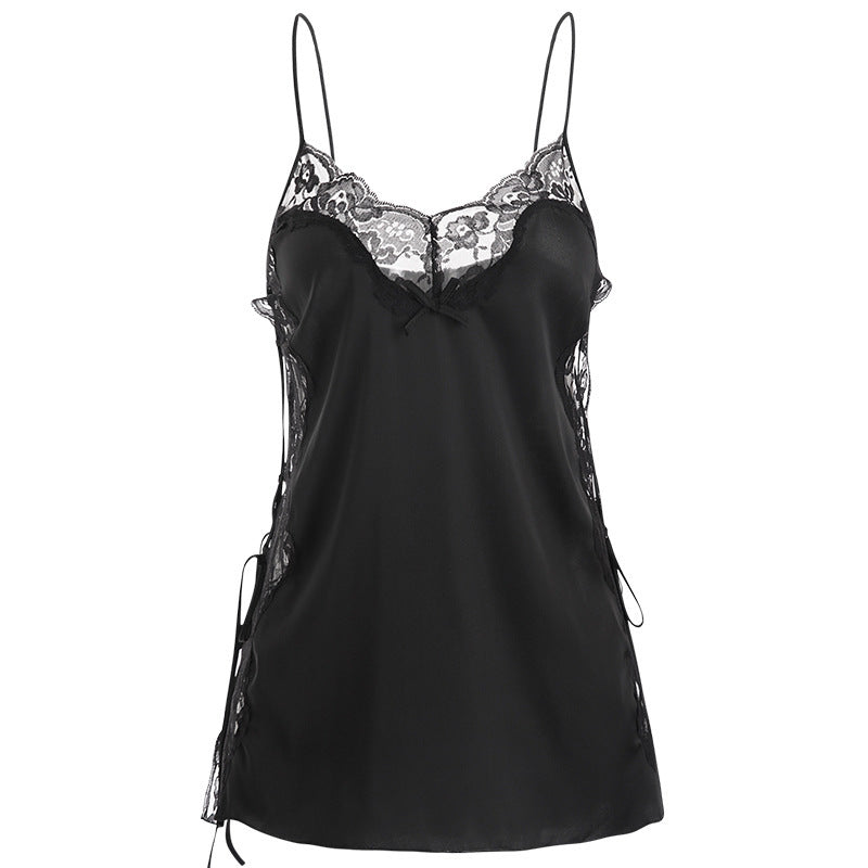 Ice silk lace strapless nightdress