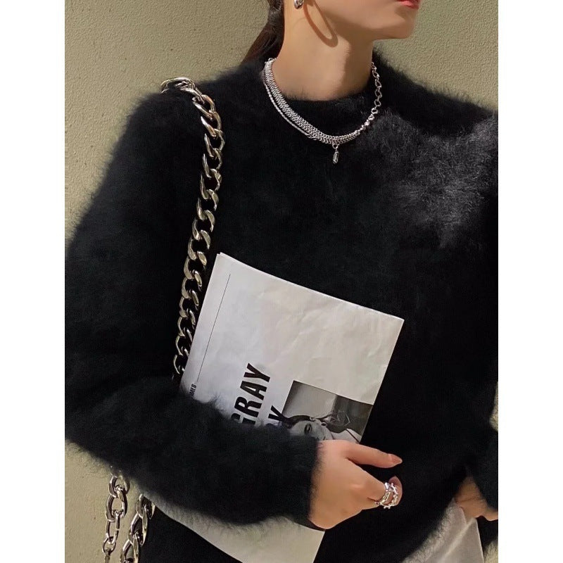 Mink Sweater Women's Thick Thermal Head Cover