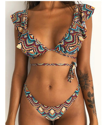 Swimsuit Split Printed Bikini