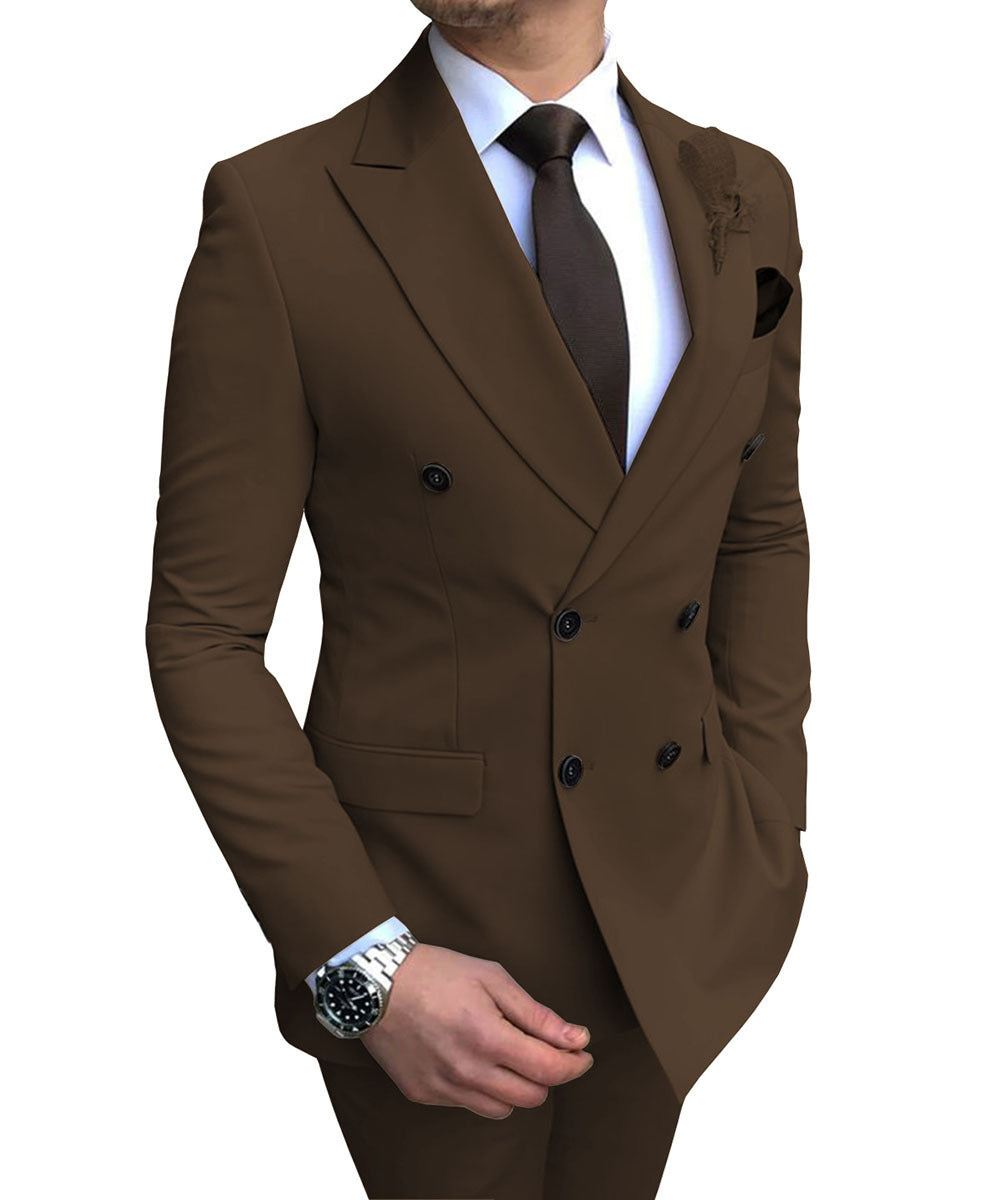 Double Breasted Wedding Groomsman Suit