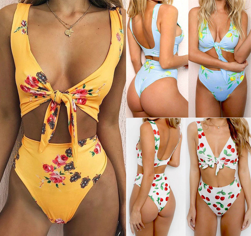 Bikini knotted double-sided swimsuit