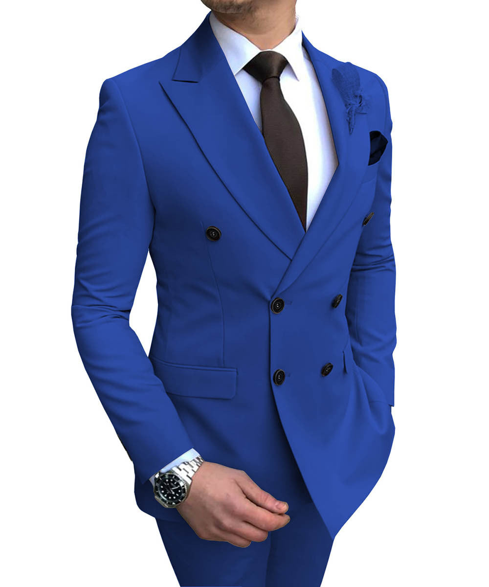 Double Breasted Wedding Groomsman Suit