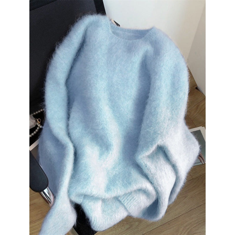 Mink Sweater Women's Thick Thermal Head Cover