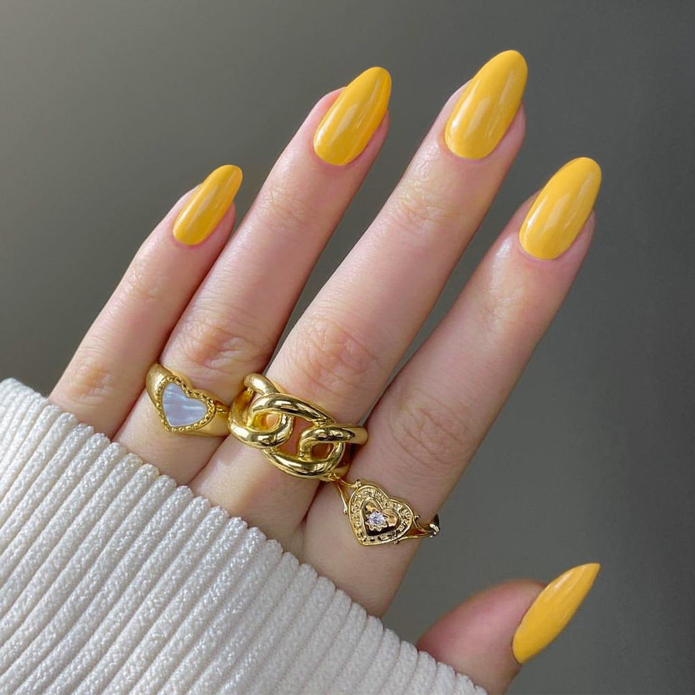 Women's Fashion Solid Color Simple Fake Nails