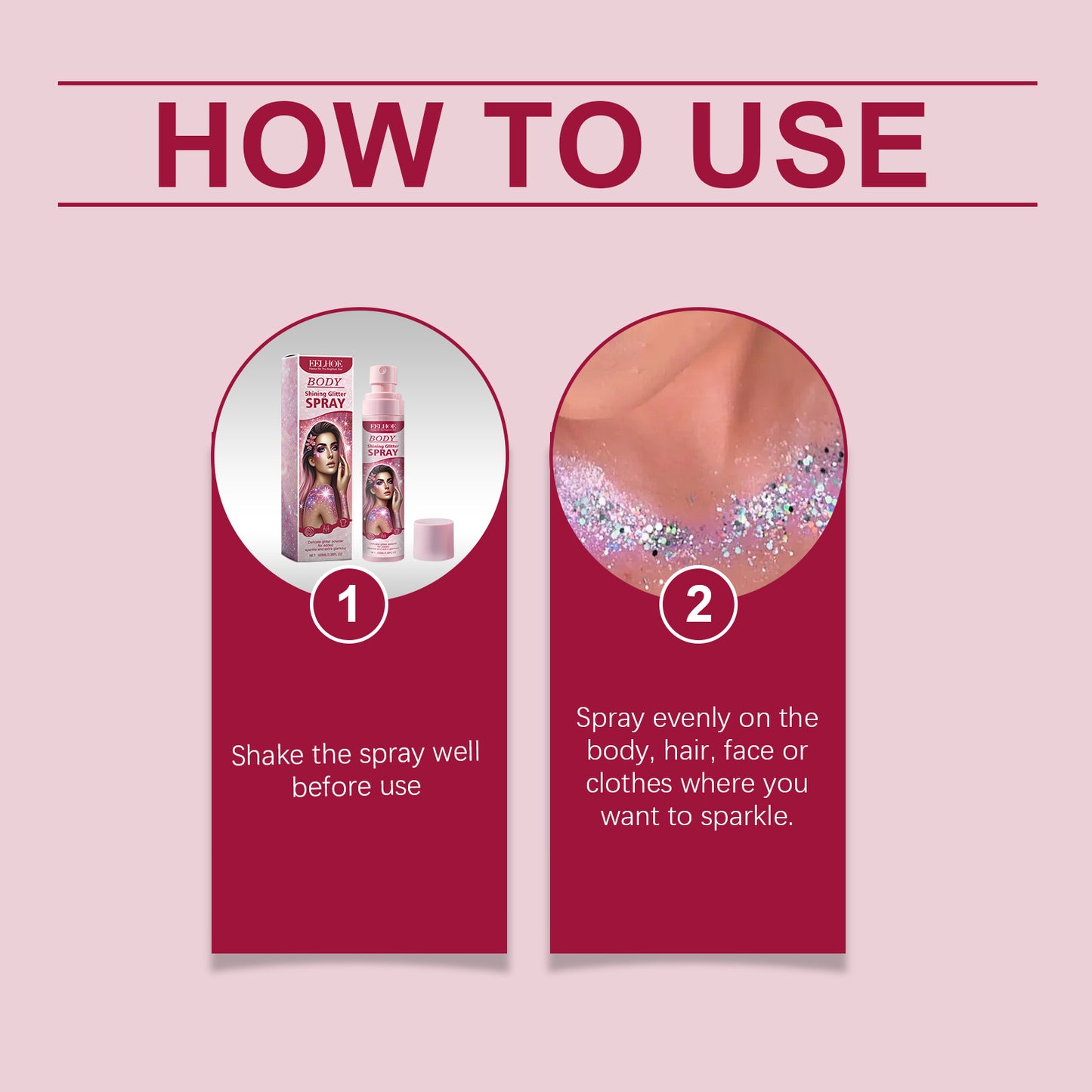 Eelhoe Stage Makeup Glitter Spray Facial Clavicle Brightening Glitter Natural Stereoscopic Long-Lasting Highlighter Spray