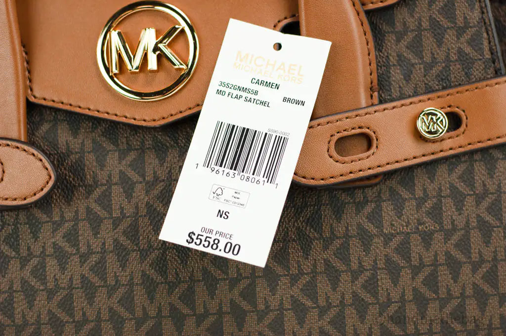 Michael Kors Carmen Medium Brown PVC Satchel