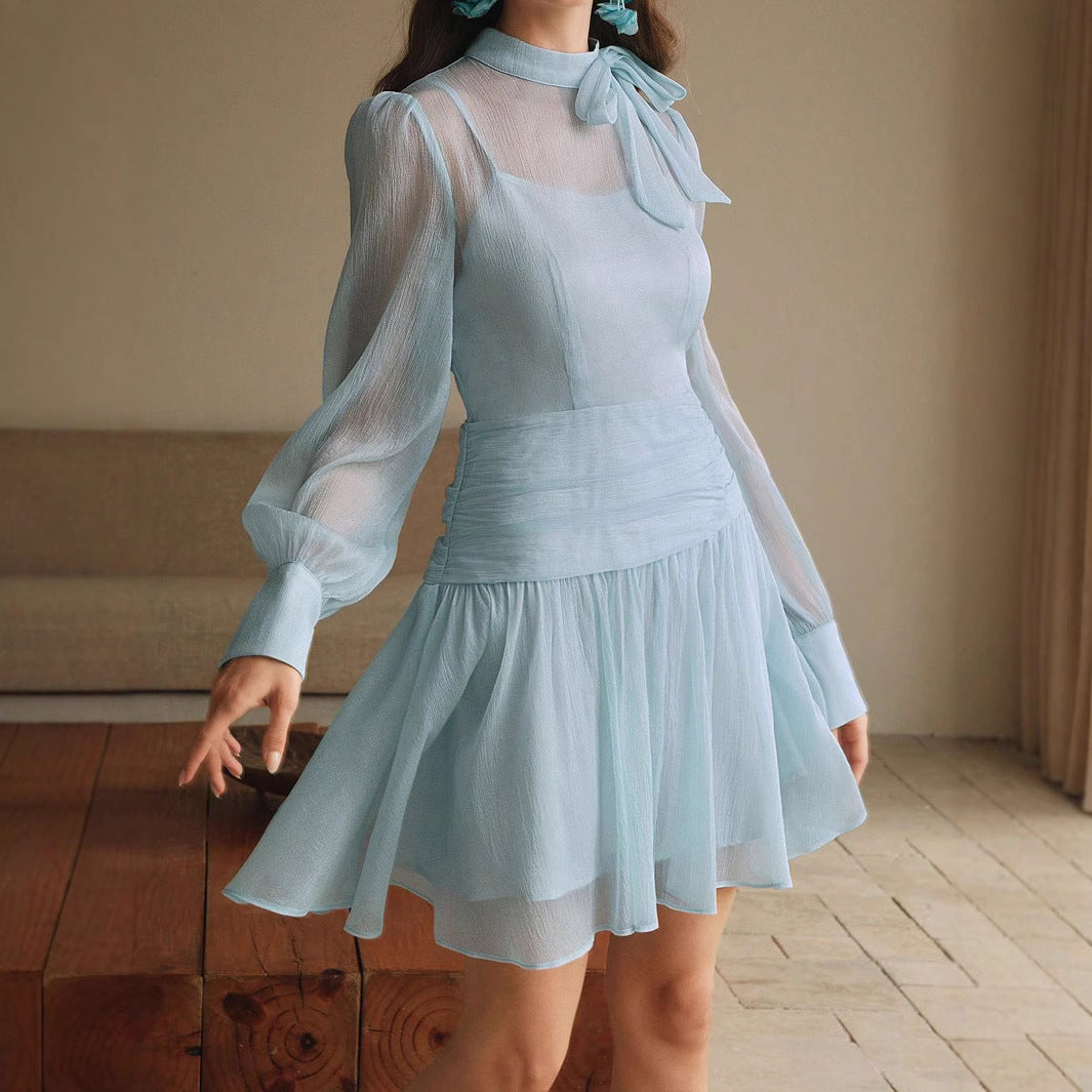 Women Spring Summer Mesh High Waist Dress