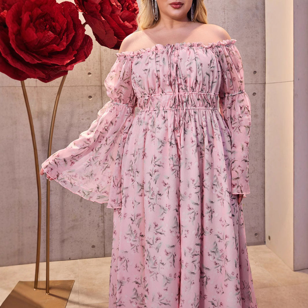 Plus Size Dress Women Loose Chiffon Dress Vacation