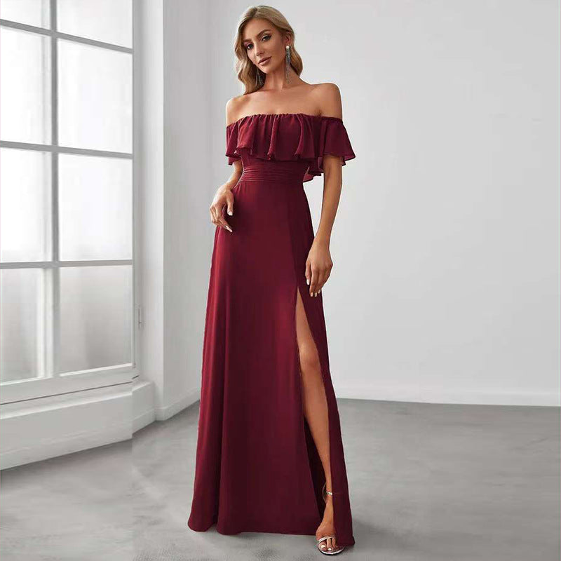 Chiffon Popular Split Cocktail Dress Summer Dress Women Clothing