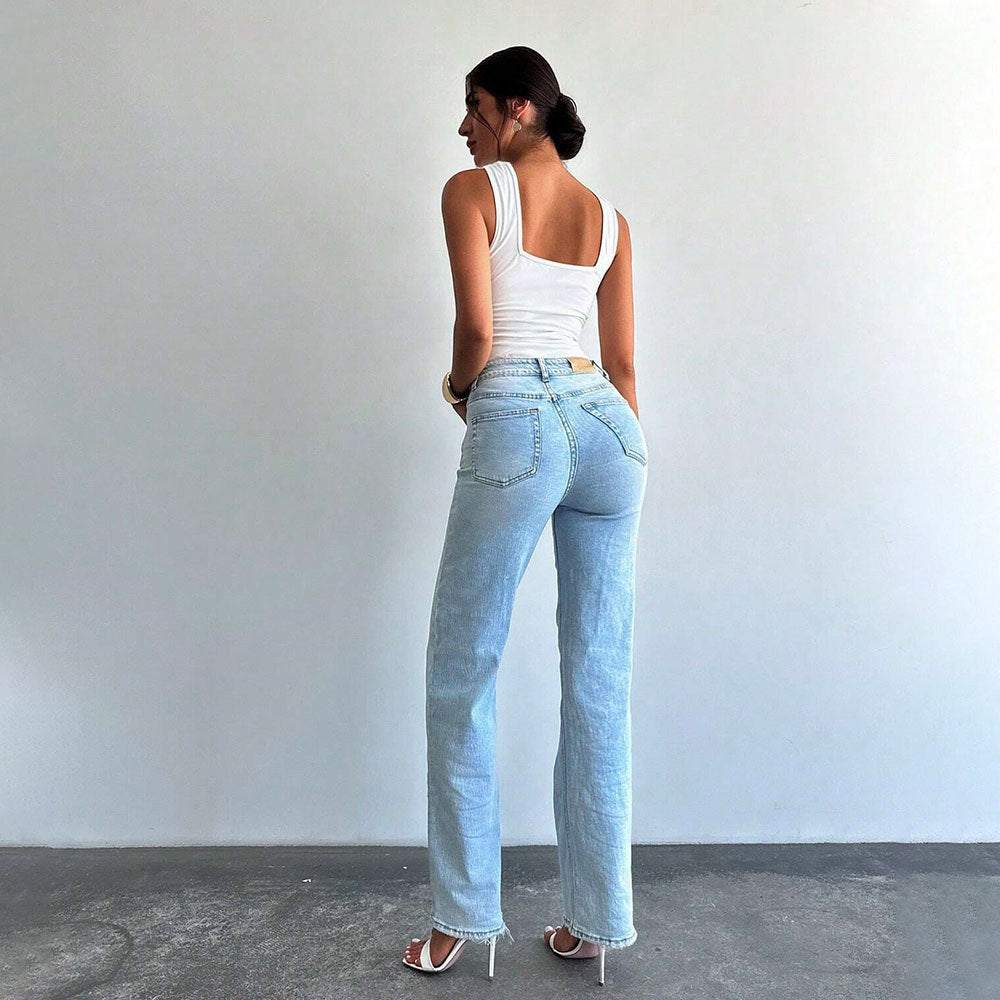 Elegant Jumpsuit Spring Summer Waist Slimming Three Points Tapered Pants