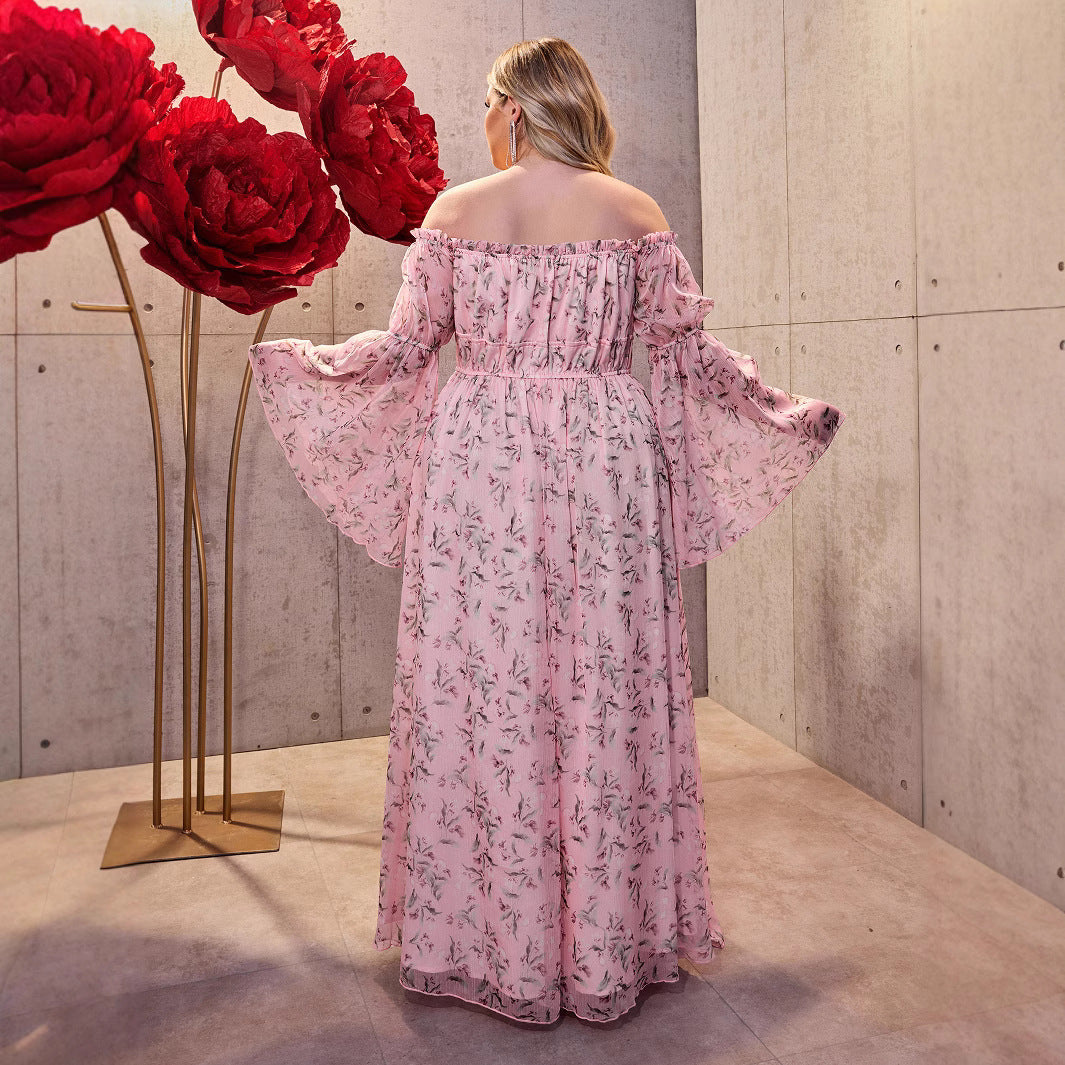 Plus Size Dress Women Loose Chiffon Dress Vacation