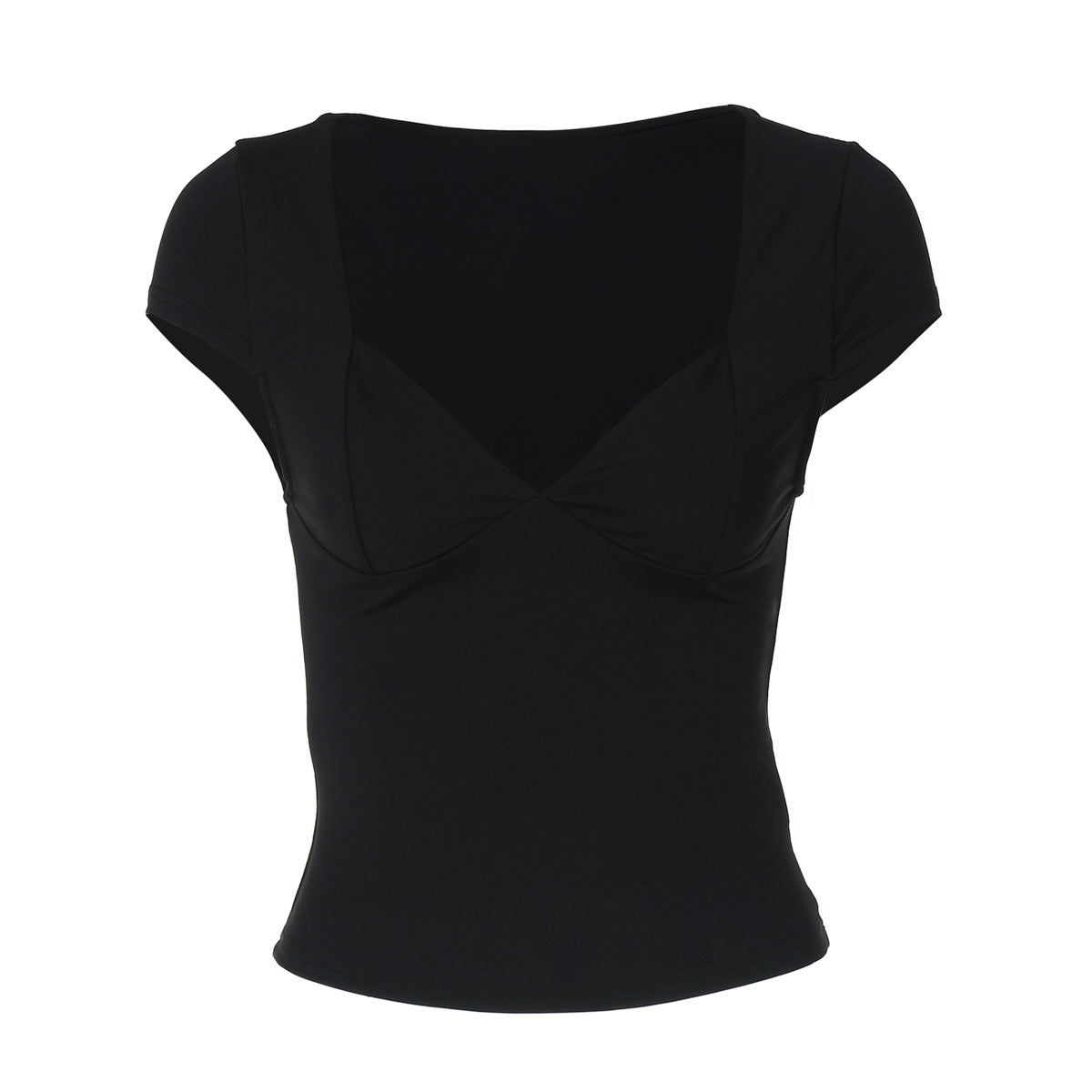 Women Summer Sexy V neck Waist Cropped Short Sleeve Top Women