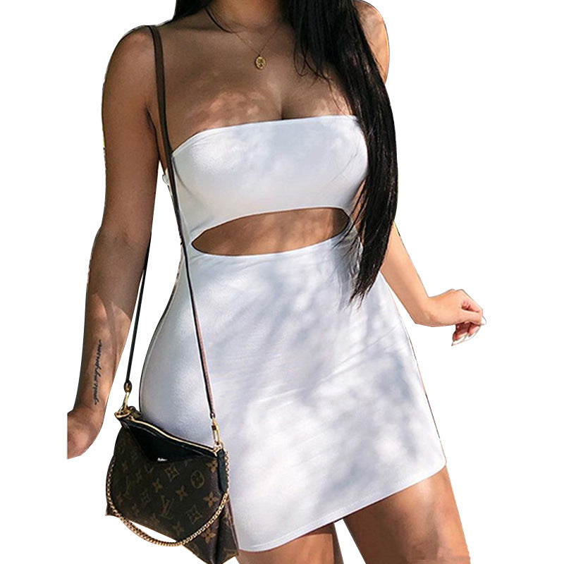 Spring Summer Sexy Jumpsuit Women Sexy Skinny Hollow Out Cutout Sleeveless Dress
