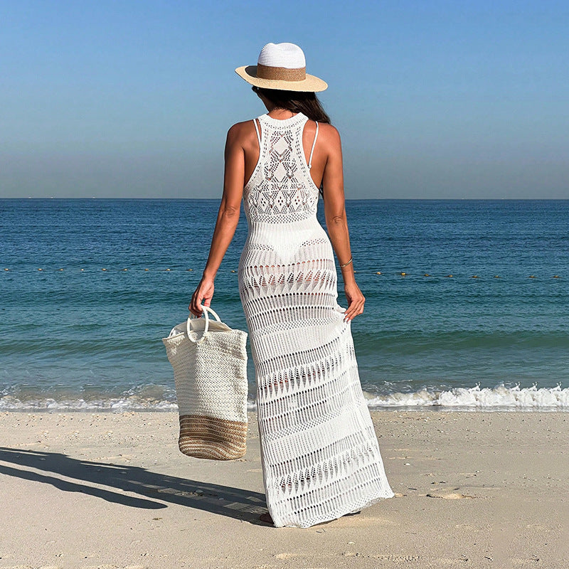 Beach Cover up Sexy Cutout Sexy Slim Fit Slit Seaside Holiday Beach Dress