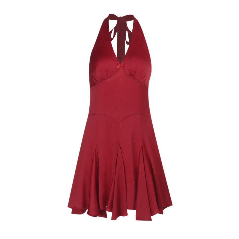 Women Sexy U Another Short Dress Party Halter Lace up Short Dress