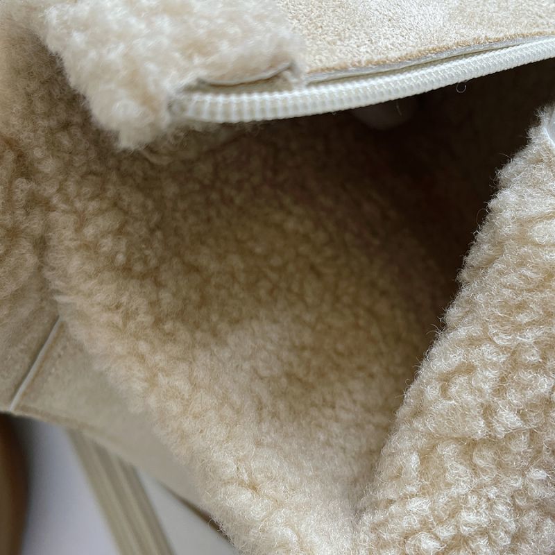 Soft Bottom Fur Mouth Side Zip Short Boots Women Thick Bottom Fleece Lined round Toe Color Blocking Ankle Boots