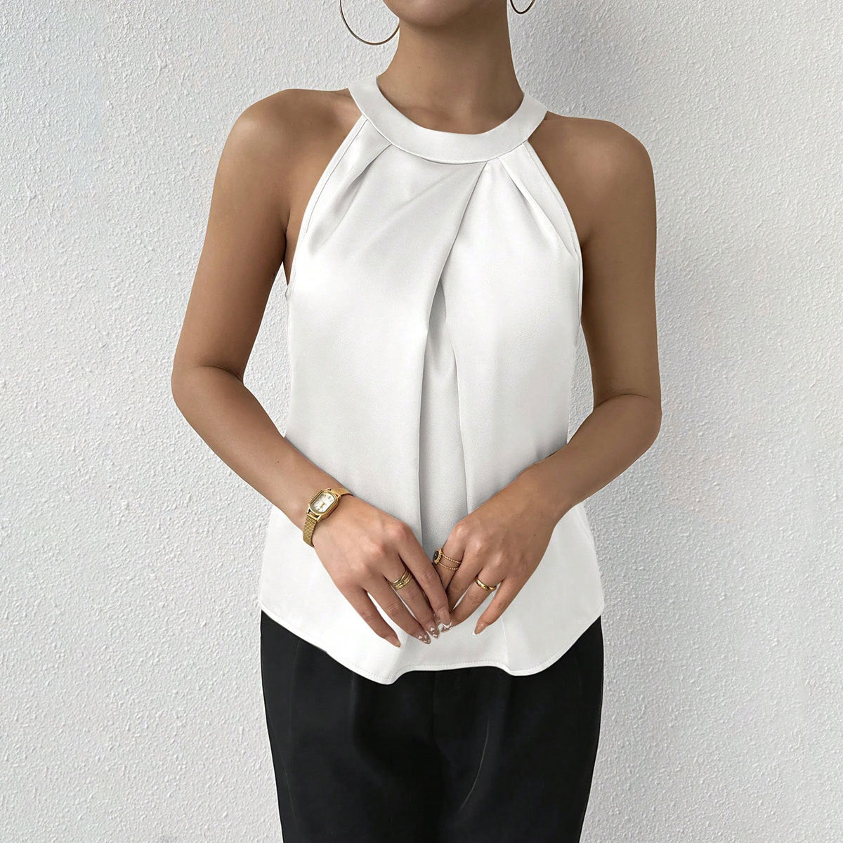 Women Clothing Satin Shirt Women Summer Satin Shirt Top