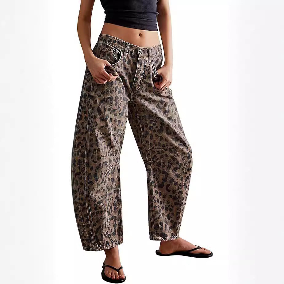 Autumn Casual Loose Mid Waist Cylindrical Women Jeans
