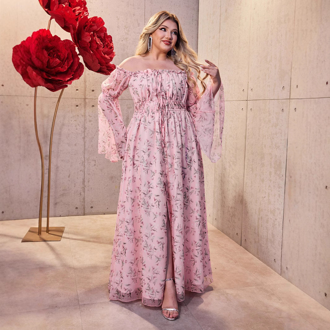 Plus Size Dress Women Loose Chiffon Dress Vacation