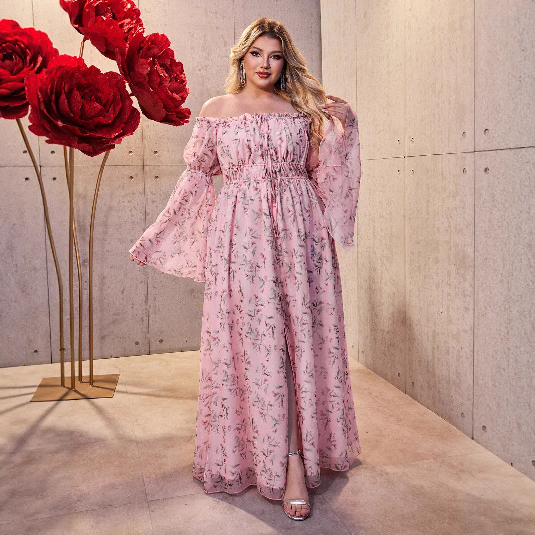 Plus Size Dress Women Loose Chiffon Dress Vacation