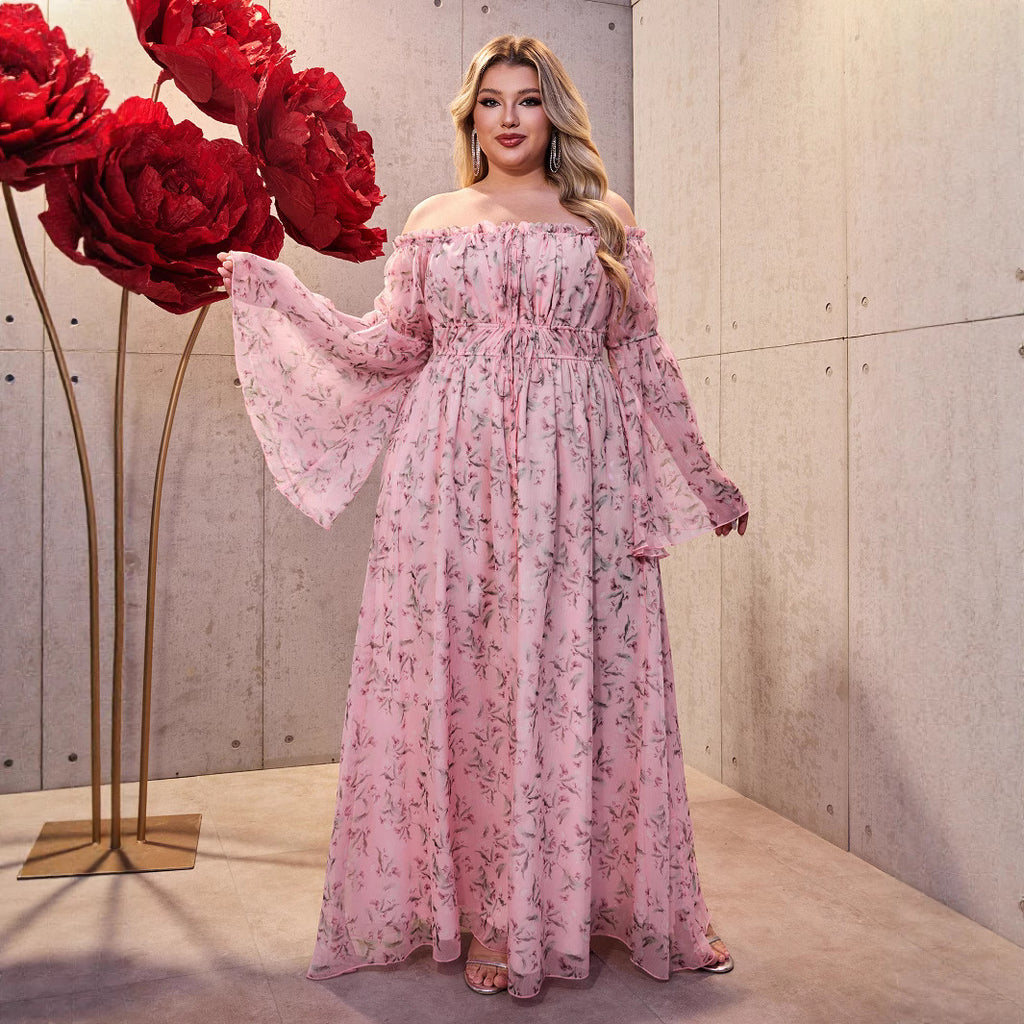 Plus Size Dress Women Loose Chiffon Dress Vacation