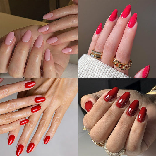 Women's Fashion Solid Color Simple Fake Nails