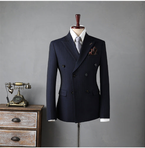 Double Breasted Stripes Suit Men's Suits