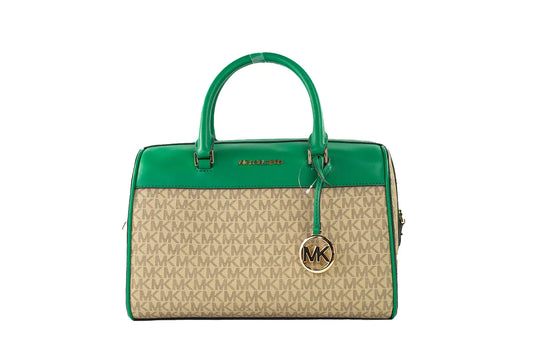 Michael Kors Travel Medium Palmetto Green Signature Duffle Bag