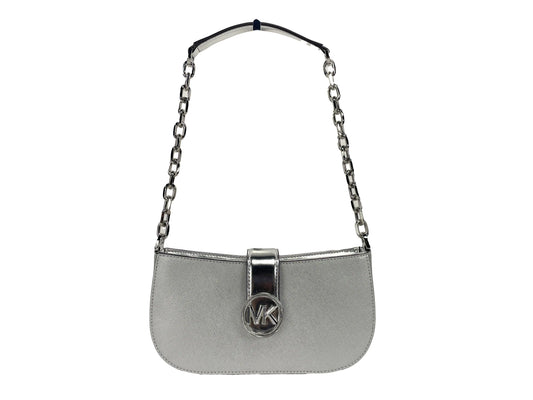 Michael Kors Carmen Silver Pouchette Shoulder Crossbody