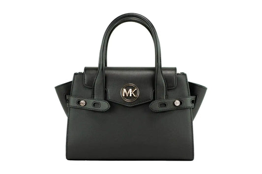 Michael Kors Carmen Medium Black Leather Satchel